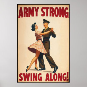 Vintager Swing-Tanzgesang für den Militärdienst Poster
