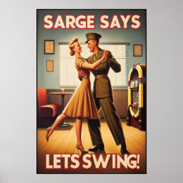 Vintager Swing-Tanzgesang für den Militärdienst Poster