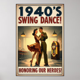 Vintager Swing-Tanzgesang für den Militärdienst Poster