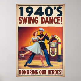 Vintager Swing-Tanzgesang für den Militärdienst Poster