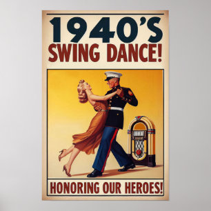 Vintager Swing-Tanzgesang für den Militärdienst Poster