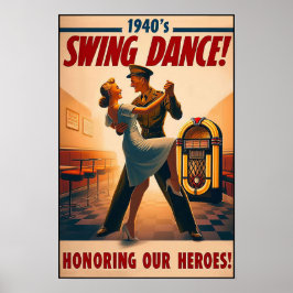 Vintager Swing-Tanzgesang für den Militärdienst Poster