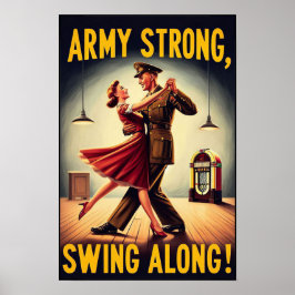 Vintager Swing-Tanzgesang für den Militärdienst Poster