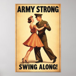 Vintager Swing-Tanzgesang für den Militärdienst Poster
