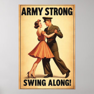 Vintager Swing-Tanzgesang für den Militärdienst Poster