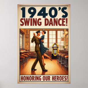 Vintager Swing-Tanzgesang für den Militärdienst Poster