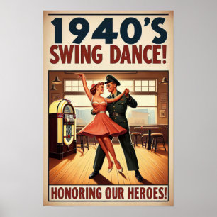 Vintager Swing-Tanzgesang für den Militärdienst Poster