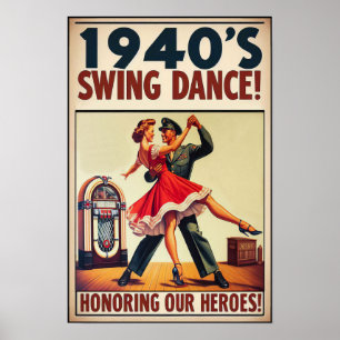 Vintager Swing-Tanzgesang für den Militärdienst Poster