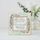 Vintager Swirl Blühe Etchings Floral Wedding Einladung (Stehend Vorderseite)