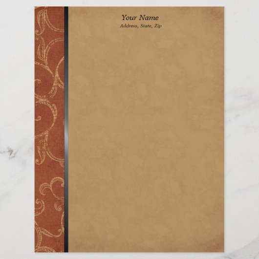 Vintager Swirl-Orange Briefkopf (Vorderseite)