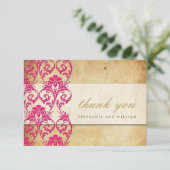 Vintager Swirt Hochzeitspinsel Danke Karte (Stehend Vorderseite)