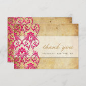 Vintager Swirt Hochzeitspinsel Danke Karte (Vorne/Hinten)