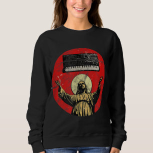 Vintager Synthesizer Jesus Analog Synth Nerd Analo Sweatshirt