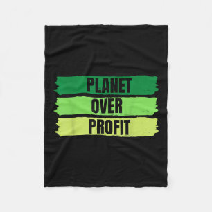 Vintager T - Shirt 2022 Planet Over Profit Earth D Fleecedecke