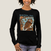 Vintager T - Shirt Owl und Batik Forest (Vorderseite)