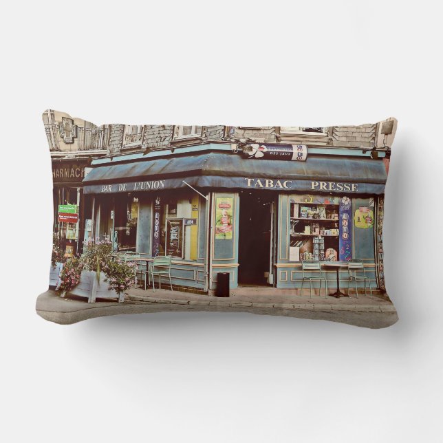 Vintager Tabakladen in Frankreich Lendenkissen (Vorderseite)