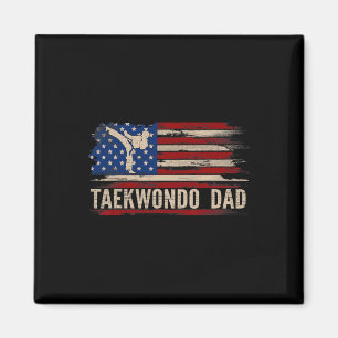 Vintager Taekwondo-Vater American Usa Flag Sports Magnet