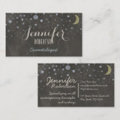 Vintager Tafel-Entwurf mit Sternen und Mond Visitenkarte (Vorne/Hinten)