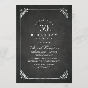 Vintager Tafel-Erwachsen-30. Geburtstags-Party Einladung