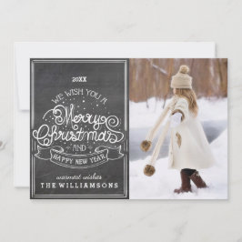 Vintager Tafel-Wunsch Sie frohe Weihnacht-Foto Feiertagskarte