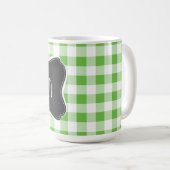 Vintager Tafelblick, Grün Checkered; Gingham Kaffeetasse (VorderseiteRechts)