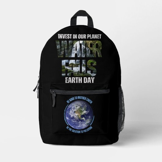 Vintager Tag der Erde Rettend Umwelt Bedruckter Rucksack (Vorderseite)