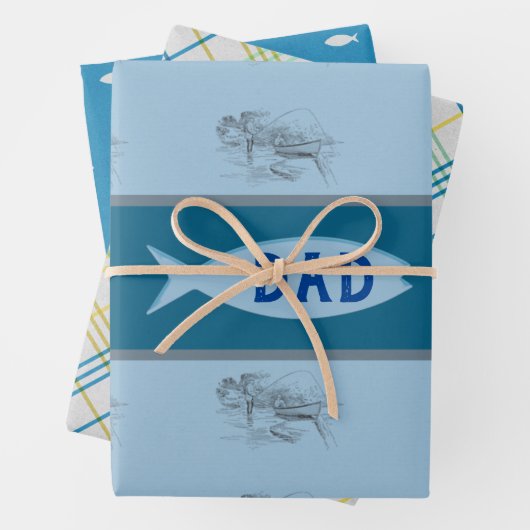 Vintager Tag der Fischerboote Geschenkpapier Set (Beispiel)