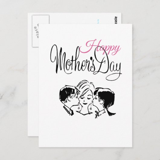 Vintager Tag der glücklichen Mutter! Postkarte (Vorne/Hinten)