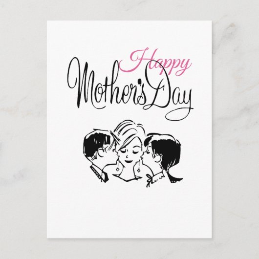 Vintager Tag der glücklichen Mutter! Postkarte (Vorderseite)