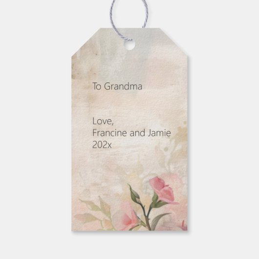 Vintager Tag der Großmutter Geschenkanhänger (Rückseite)