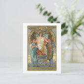 Vintager Tag der patriotischen Arbeit Amerikas Postkarte (Stehend Vorderseite)