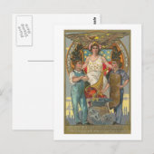 Vintager Tag der patriotischen Arbeit Amerikas Postkarte (Vorne/Hinten)