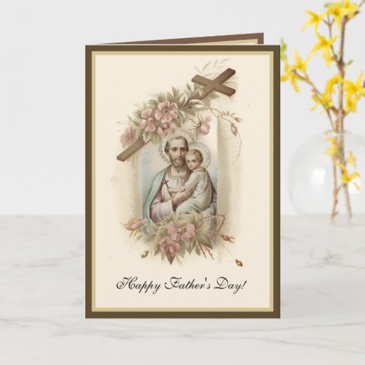 Vintager Tag des religiösen Vaters Karte (Gelbe Blume)