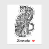 Vintager talismanischer Tiger Aufkleber (Blatt)