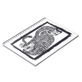 Vintager talismanischer Tiger in Schwarz Notizblock (Linke Seite)