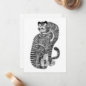 Vintager talismanischer Tiger Mitteilungskarte (Vorderseite/Rückseite Beispiel)