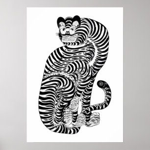 Vintager talismanischer Tiger Poster