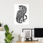 Vintager talismanischer Tiger Poster (Heimbüro)
