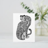 Vintager talismanischer Tiger Postkarte (Stehend Vorderseite)