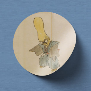 Vintager Tall-Headed-Yokai-Schwertgänger Runder Aufkleber