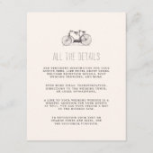 Vintager Tandem-Fahrradausweis für Hochzeitsgäste Begleitkarte (Vorderseite)