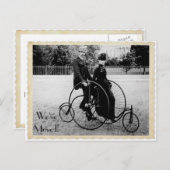 Vintager Tandem Fahrradfahrer Postkarte (Vorne/Hinten)