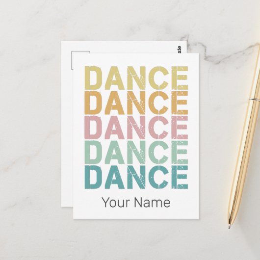 Vintager Tanz für Retro Disco Postkarte (Vorderseite/Rückseite Beispiel)