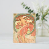 Vintager Tanz von Alphonse Mucha Postkarte (Stehend Vorderseite)