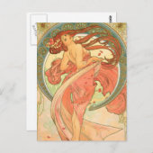 Vintager Tanz von Alphonse Mucha Postkarte (Vorne/Hinten)