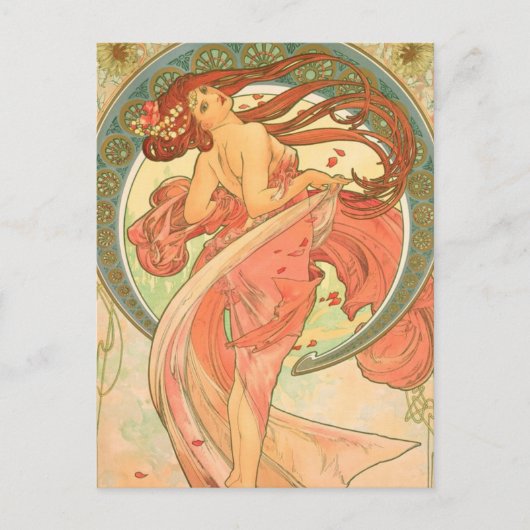 Vintager Tanz von Alphonse Mucha Postkarte (Vorderseite)