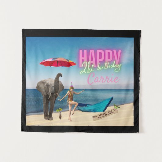 Vintager Tänzer, 21. Geburtstag, Altered Art Table Wandteppich (Vorderseite (Horizontal))