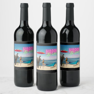 Vintager Tänzer 21. Geburtstag Altered Art Weinetikett