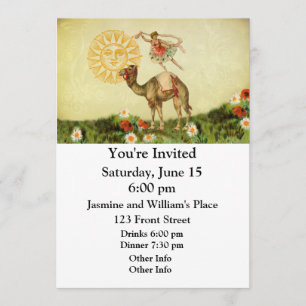 Vintager Tänzer auf einem Kamel Einladung