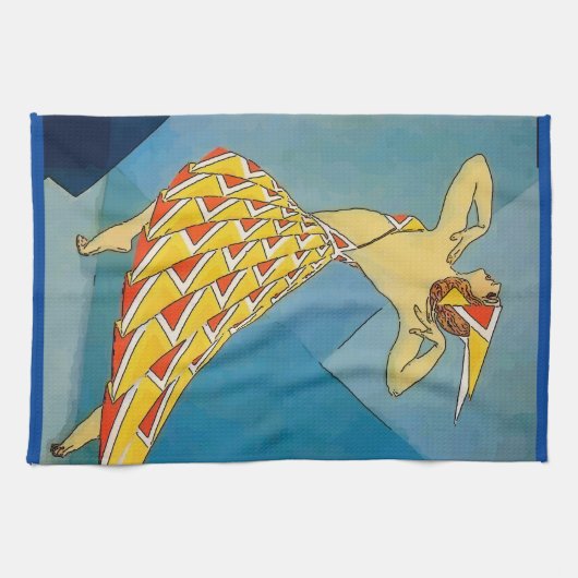 Vintager Tänzer Geschirrtuch (Horizontal)